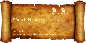 Mérai Mihály névjegykártya